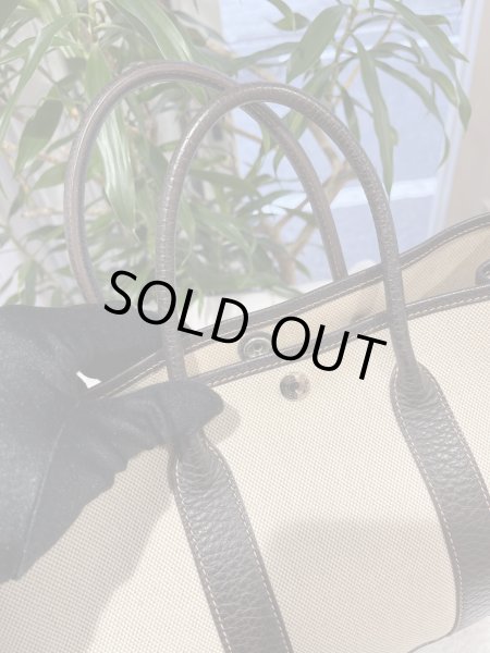 画像5: 【美品】HERMES エルメス ガーデンパーティ 30 TPM トワルアッシュ×ブッフル マロン シルバー金具 H刻印□ ブラウン 中古 ハンドバッグ トートバッグ 2WAYバッグ レディース 女性用 本革 レザー カーフ ブランド 茶色 希少 レア プレゼント ギフト バック (5)