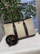 画像1: 【美品】HERMES エルメス ガーデンパーティ 30 TPM トワルアッシュ×ブッフル マロン シルバー金具 H刻印□ ブラウン 中古 ハンドバッグ トートバッグ 2WAYバッグ レディース 女性用 本革 レザー カーフ ブランド 茶色 希少 レア プレゼント ギフト バック (1)