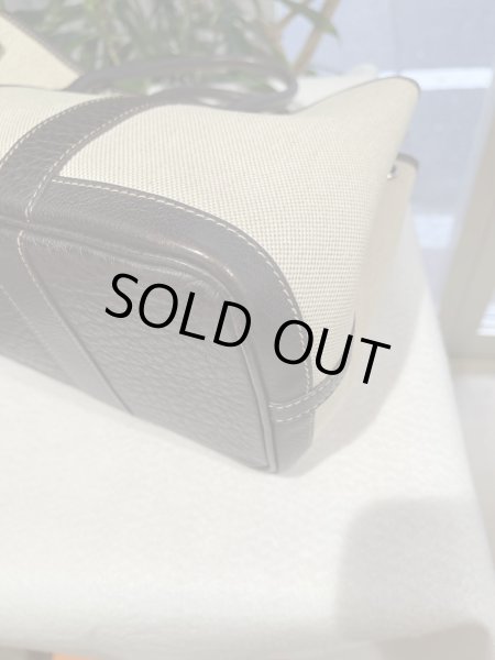 画像7: 【美品】HERMES エルメス ガーデンパーティ 30 TPM トワルアッシュ×ブッフル マロン シルバー金具 H刻印□ ブラウン 中古 ハンドバッグ トートバッグ 2WAYバッグ レディース 女性用 本革 レザー カーフ ブランド 茶色 希少 レア プレゼント ギフト バック (7)