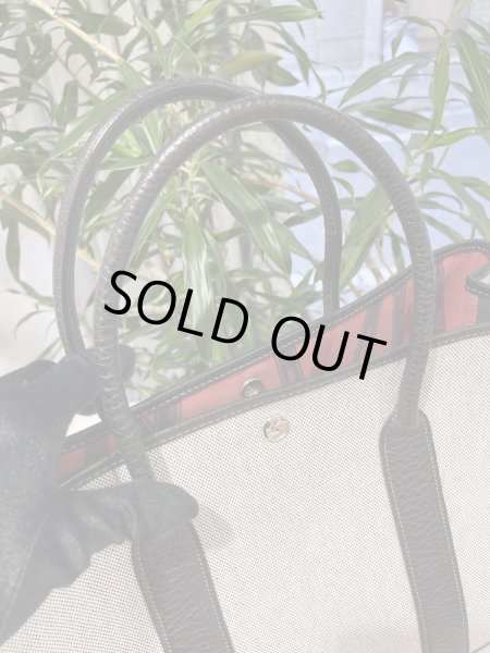 画像5: 【極美品】HERMES エルメス ガーデンパーティ 36 PM ボルデュック トワルアッシュ×ブッフル グレー シルバー金具 リボン柄 2006年限定 中古 ハンドバッグ トートバッグ レディース 女性用 本革 レザー ブラック ブランド 黒 希少 レア プレゼント ギフト バック (5)