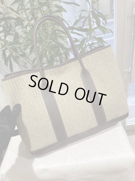画像2: 【新品同様品】HERMES エルメス ガーデンパーティ 36 PM プリーツフェルト×ブッフル マロン シルバー金具 J刻印□ ブラウン 中古 ハンドバッグ トートバッグ レディース 女性用 本革 レザー カーフ ブランド 茶色 希少 レア プレゼント ギフト バック (2)