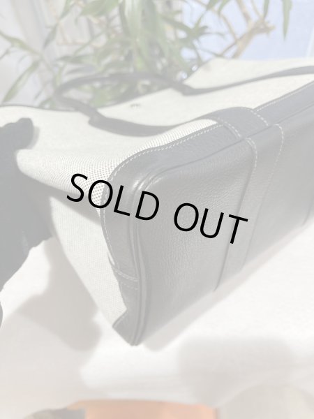 画像6: 【極美品】HERMES エルメス ガーデンパーティ 36 PM ボルデュック トワルアッシュ×ブッフル グレー シルバー金具 リボン柄 2006年限定 中古 ハンドバッグ トートバッグ レディース 女性用 本革 レザー ブラック ブランド 黒 希少 レア プレゼント ギフト バック (6)