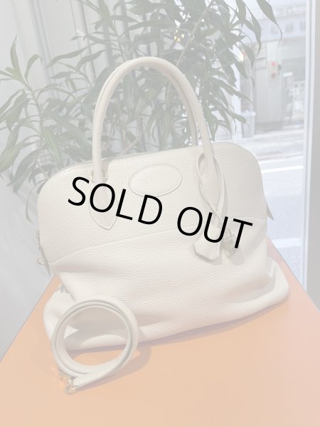 画像1: 【美品】HERMES エルメス ボリード35 トリヨンクレマンス パルシュマン ゴールド金具 G刻印□ ベージュ ヴィンテージ パーシュマン 中古 ハンドバッグ ショルダーバッグ 2WAYバッグ レディース 女性用 本革 レザー カーフ ブランド 希少 レア プレゼント ギフト バック (1)