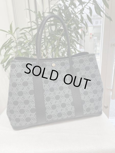 画像1: 【美品】HERMES エルメス ガーデンパーティ 36 PM トワルソーアッシュ×ブッフル ブラック シルバー金具 K刻印□ 中古 ハンドバッグ トートバッグ レディース 女性用 本革 レザー カーフ ブラック ブランド 黒 希少 レア プレゼント ギフト バック (1)
