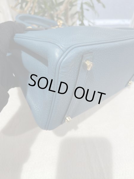 画像7: 【美品】HERMES エルメス バーキン30 トゴ コルヴェール ゴールド金具 P刻印□ ブルー 中古 ハンドバッグ トートバッグ レディース 女性用 ブランド 青 本革 レザー カーフ 希少 レア プレゼント ギフト バック (7)