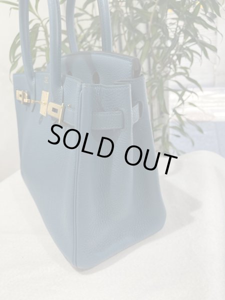 画像6: 【美品】HERMES エルメス バーキン30 トゴ コルヴェール ゴールド金具 P刻印□ ブルー 中古 ハンドバッグ トートバッグ レディース 女性用 ブランド 青 本革 レザー カーフ 希少 レア プレゼント ギフト バック (6)