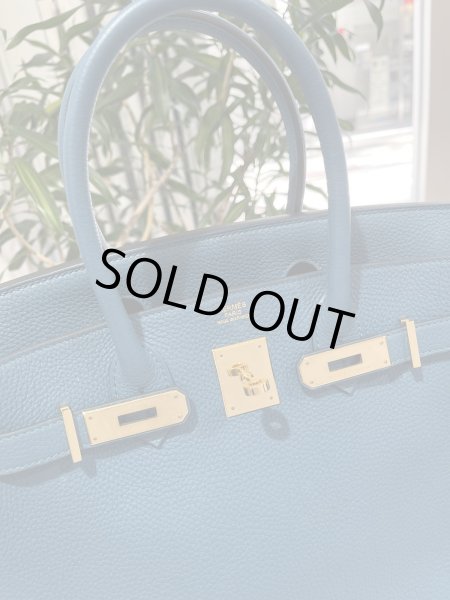 画像5: 【美品】HERMES エルメス バーキン30 トゴ コルヴェール ゴールド金具 P刻印□ ブルー 中古 ハンドバッグ トートバッグ レディース 女性用 ブランド 青 本革 レザー カーフ 希少 レア プレゼント ギフト バック (5)