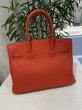 画像2: 【美品】HERMES エルメス バーキン 30 バーキン 30 トゴ カプシーヌ シルバー金具 O刻印□ レッド オレンジ 中古 ハンドバッグ トートバッグ レディース 女性用 ブランド 赤 本革 レザー カーフ 希少 レア プレゼント ギフト バック (2)