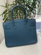 画像2: 【美品】HERMES エルメス バーキン30 トゴ コルヴェール ゴールド金具 P刻印□ ブルー 中古 ハンドバッグ トートバッグ レディース 女性用 ブランド 青 本革 レザー カーフ 希少 レア プレゼント ギフト バック (2)