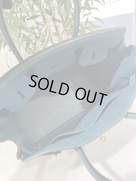 画像9: 【美品】HERMES エルメス バーキン30 トゴ コルヴェール ゴールド金具 P刻印□ ブルー 中古 ハンドバッグ トートバッグ レディース 女性用 ブランド 青 本革 レザー カーフ 希少 レア プレゼント ギフト バック (9)