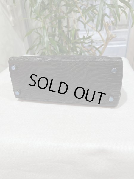 画像5: 【新品同様品】HERMES エルメス ケリー 25 内縫い リザードマット ブラック ルテニウム金具 J刻印□ ヴィンテージ エキゾチックレザー 中古 ハンドバッグ ショルダーバッグ 2WAYバッグ 本革 ブランド 黒 レディース 女性用 希少 レア プレゼント ギフト バック (5)