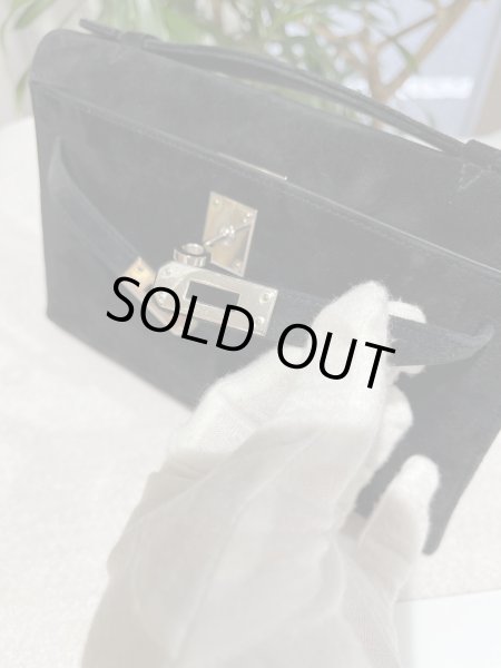 画像5: 【美品】HERMES エルメス ポシェットケリー ドブリス ブラック シルバー金具 I刻印?? ヴィンテージ ヴォーベロア 中古 ハンドバッグ クラッチバッグ パーティバッグ ミニバッグ レディース 女性用 本革 レザー カーフ ブランド 黒 希少レア プレゼント ギフト バック (5)