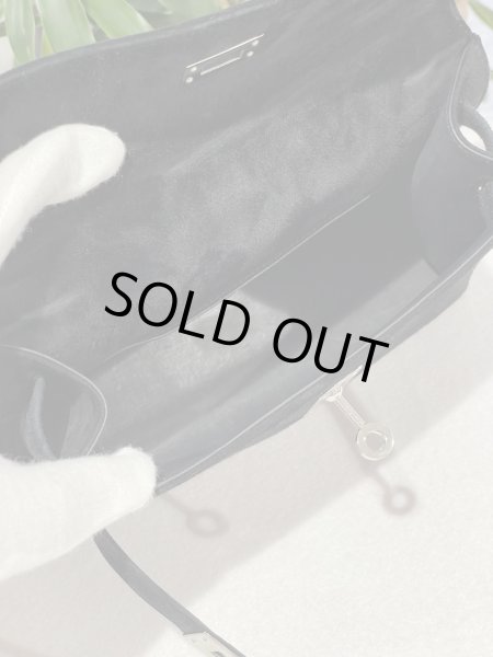 画像10: 【美品】HERMES エルメス ポシェットケリー ドブリス ブラック シルバー金具 I刻印?? ヴィンテージ ヴォーベロア 中古 ハンドバッグ クラッチバッグ パーティバッグ ミニバッグ レディース 女性用 本革 レザー カーフ ブランド 黒 希少レア プレゼント ギフト バック (10)