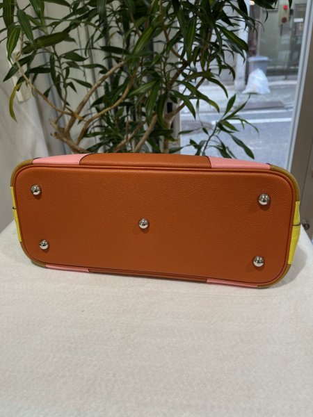 画像5: 【美品】HERMES エルメス ボリード 1923 30 レインボー ヴォーエプソン マルチカラー シルバー金具 A刻印 ライム×セサミ×ローズコンフェッティ×テールバテュー 中古 ハンドバッグ ショルダーバッグ 2WAYバッグ レディース 女性用 レザー ブランド レア プレゼント (5)