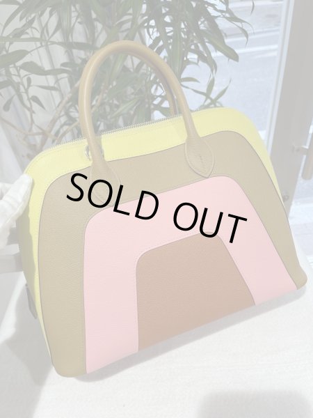画像2: 【美品】HERMES エルメス ボリード 1923 30 レインボー ヴォーエプソン マルチカラー シルバー金具 A刻印 ライム×セサミ×ローズコンフェッティ×テールバテュー 中古 ハンドバッグ ショルダーバッグ 2WAYバッグ レディース 女性用 レザー ブランド レア プレゼント (2)