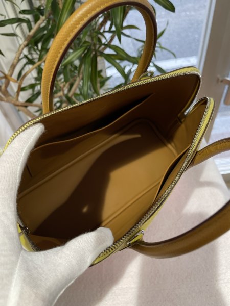 画像7: 【美品】HERMES エルメス ボリード 1923 30 レインボー ヴォーエプソン マルチカラー シルバー金具 A刻印 ライム×セサミ×ローズコンフェッティ×テールバテュー 中古 ハンドバッグ ショルダーバッグ 2WAYバッグ レディース 女性用 レザー ブランド レア プレゼント (7)