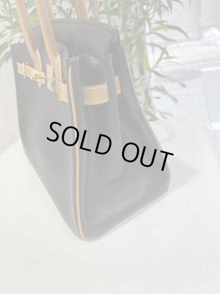画像7: 【極美品】HERMES エルメス バーキン 30 バイカラー アルデンヌ ブラック×ナチュラル ゴールド金具 I刻印□ ヴィンテージ 中古 ハンドバッグ トートバッグ レディース 女性用 ブランド 黒 ブラウン 茶色 本革 レザー カーフ 希少 レア プレゼント ギフト バック (7)
