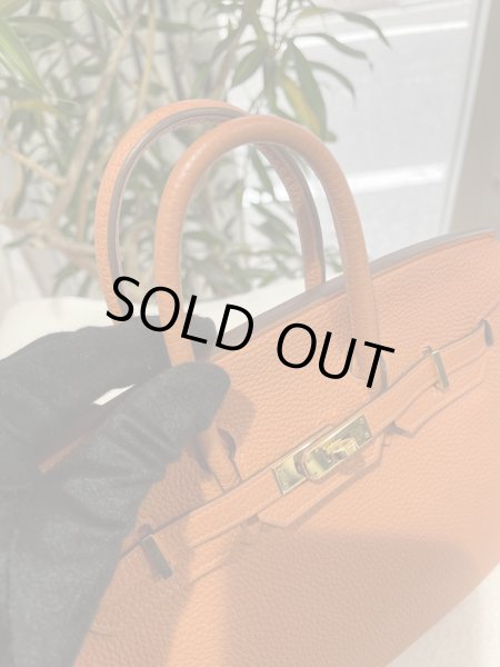 画像3: HERMES バーキン 25 トゴ マンゴー ゴールド金具 R刻印◻︎ オレンジ 中古 ハンドバッグ トートバッグ レディース 女性用 ブランド 本革 レザー カーフ 希少 レア バック (3)