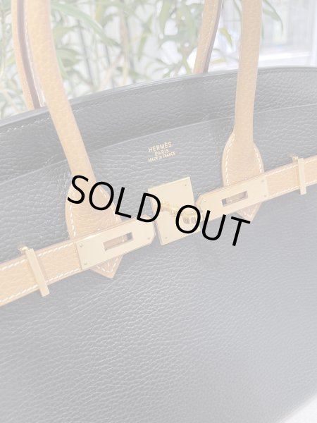 画像5: 【極美品】HERMES エルメス バーキン 30 バイカラー アルデンヌ ブラック×ナチュラル ゴールド金具 I刻印□ ヴィンテージ 中古 ハンドバッグ トートバッグ レディース 女性用 ブランド 黒 ブラウン 茶色 本革 レザー カーフ 希少 レア プレゼント ギフト バック (5)