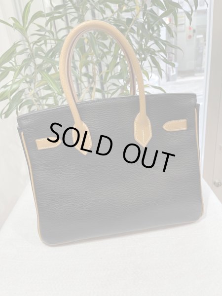 画像2: 【極美品】HERMES エルメス バーキン 30 バイカラー アルデンヌ ブラック×ナチュラル ゴールド金具 I刻印□ ヴィンテージ 中古 ハンドバッグ トートバッグ レディース 女性用 ブランド 黒 ブラウン 茶色 本革 レザー カーフ 希少 レア プレゼント ギフト バック (2)