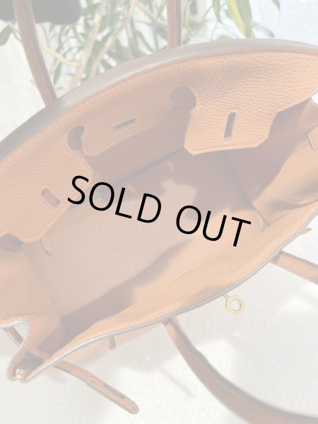 画像8: HERMES バーキン 25 トゴ マンゴー ゴールド金具 R刻印◻︎ オレンジ 中古 ハンドバッグ トートバッグ レディース 女性用 ブランド 本革 レザー カーフ 希少 レア バック (8)