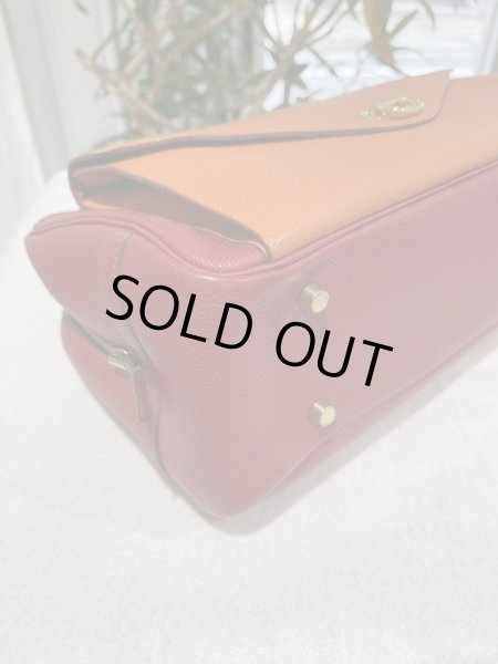 画像11: HERMES エルメス ロレーヌ バイカラー トゴ オレンジ×ルージュヴィフ ゴールド金具 F刻印□ ヴィンテージ 中古 ハンドバッグ ショルダーバッグ 2WAYバッグ レディース 女性用 ブランド 本革 レザー カーフ 赤 レッド 希少 レア プレゼント ギフト バック (11)