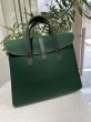 画像2: 【美品】HERMES エルメス フードゥ フェルト×レザー ダークグリーン ゴールド金具 F刻印□ヴィンテージ 中古 トートバッグ ハンドバッグ ボストンバッグ レディース 女性用 メンズ ブランド 本革 レザー カーフ 緑 希少 レア プレゼント ギフトバック (2)