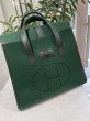 画像6: 【美品】HERMES エルメス フードゥ フェルト×レザー ダークグリーン ゴールド金具 F刻印□ヴィンテージ 中古 トートバッグ ハンドバッグ ボストンバッグ レディース 女性用 メンズ ブランド 本革 レザー カーフ 緑 希少 レア プレゼント ギフトバック (6)