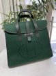 画像1: 【美品】HERMES エルメス フードゥ フェルト×レザー ダークグリーン ゴールド金具 F刻印□ヴィンテージ 中古 トートバッグ ハンドバッグ ボストンバッグ レディース 女性用 メンズ ブランド 本革 レザー カーフ 緑 希少 レア プレゼント ギフトバック (1)