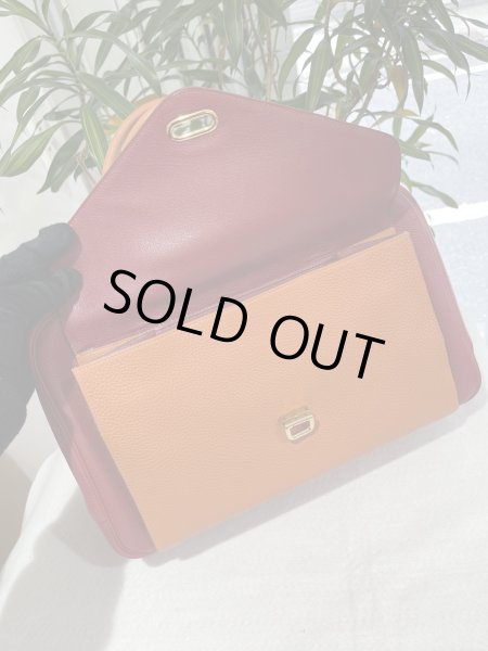 画像7: HERMES エルメス ロレーヌ バイカラー トゴ オレンジ×ルージュヴィフ ゴールド金具 F刻印□ ヴィンテージ 中古 ハンドバッグ ショルダーバッグ 2WAYバッグ レディース 女性用 ブランド 本革 レザー カーフ 赤 レッド 希少 レア プレゼント ギフト バック (7)
