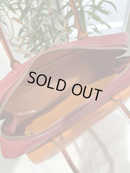 画像10: HERMES エルメス ロレーヌ バイカラー トゴ オレンジ×ルージュヴィフ ゴールド金具 F刻印□ ヴィンテージ 中古 ハンドバッグ ショルダーバッグ 2WAYバッグ レディース 女性用 ブランド 本革 レザー カーフ 赤 レッド 希少 レア プレゼント ギフト バック (10)