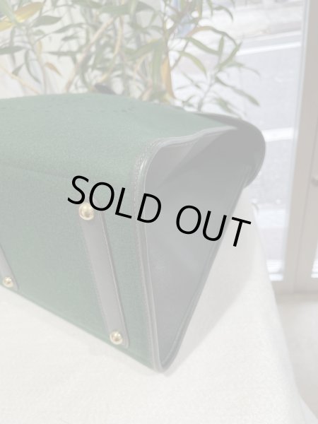 画像10: 【美品】HERMES エルメス フードゥ フェルト×レザー ダークグリーン ゴールド金具 F刻印□ヴィンテージ 中古 トートバッグ ハンドバッグ ボストンバッグ レディース 女性用 メンズ ブランド 本革 レザー カーフ 緑 希少 レア プレゼント ギフトバック (10)