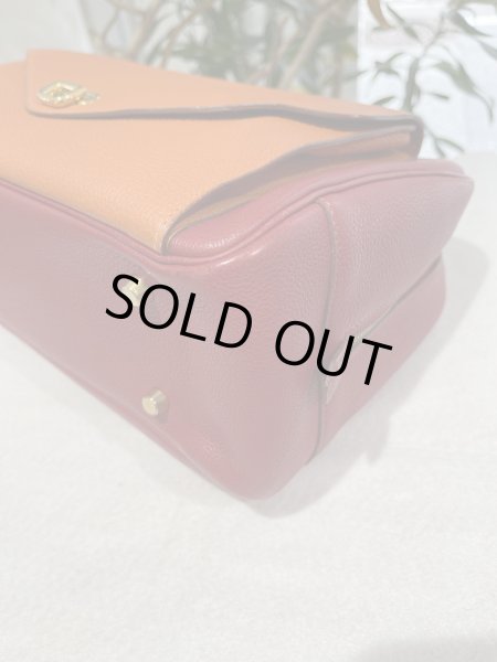 画像12: HERMES エルメス ロレーヌ バイカラー トゴ オレンジ×ルージュヴィフ ゴールド金具 F刻印□ ヴィンテージ 中古 ハンドバッグ ショルダーバッグ 2WAYバッグ レディース 女性用 ブランド 本革 レザー カーフ 赤 レッド 希少 レア プレゼント ギフト バック (12)