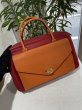 画像2: HERMES エルメス ロレーヌ バイカラー トゴ オレンジ×ルージュヴィフ ゴールド金具 F刻印□ ヴィンテージ 中古 ハンドバッグ ショルダーバッグ 2WAYバッグ レディース 女性用 ブランド 本革 レザー カーフ 赤 レッド 希少 レア プレゼント ギフト バック (2)