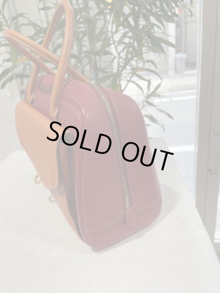 画像6: HERMES エルメス ロレーヌ バイカラー トゴ オレンジ×ルージュヴィフ ゴールド金具 F刻印□ ヴィンテージ 中古 ハンドバッグ ショルダーバッグ 2WAYバッグ レディース 女性用 ブランド 本革 レザー カーフ 赤 レッド 希少 レア プレゼント ギフト バック (6)