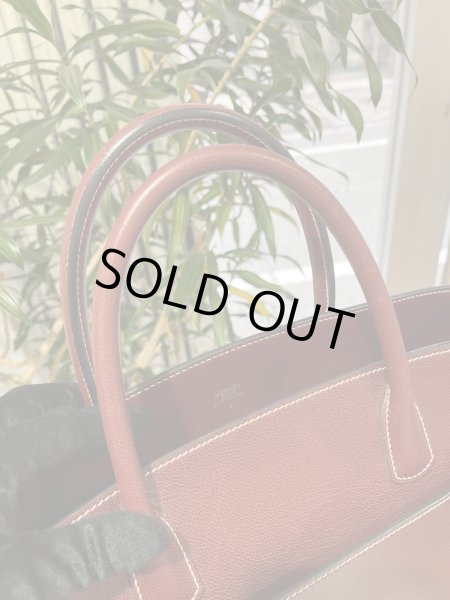画像3: 【美品】HERMES エルメス ホワイトバスGM リセ ルージュアッシュ ゴールド金具 E刻印□ ソルド品 ヴィンテージ ブリーフケース 中古 トートバッグ ハンドバッグ 書類バッグ レディース 女性用 メンズ ユニセックス レザー ブランド プレゼント ギフト 希少 レア バック (3)