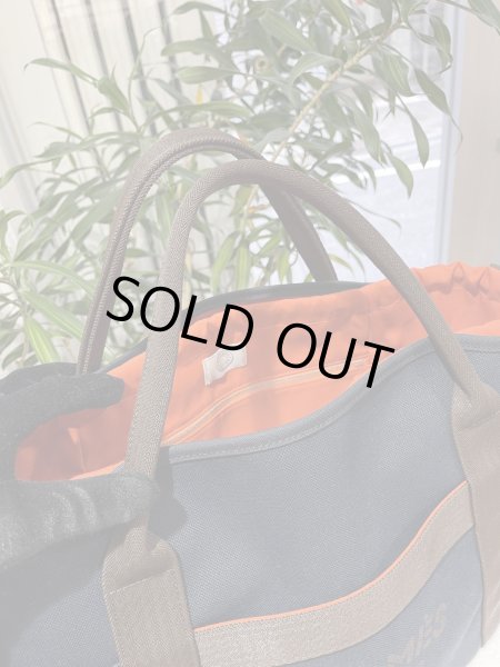 画像3: 【新品同様品】HERMES エルメス 2WAYバッグ サックドパンサージュ グルーム ネイビー×オレンジ トワルシェブロン×レザー シルバー金具 Y刻印 中古 トート ショルダー ハンドバッグ レディース 女性用 ブランド 本革 レザ　カーフ 希少 レア プレゼント ギフト バック (3)