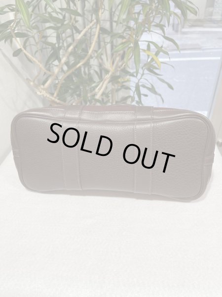 画像5: 【美品】HERMES エルメス ガーデンパーティTPM 30 ヴェルソ ストラップ付き トワルオフィシエ×ブッフル ブラウン×ネイビー シルバー金具 I刻印□ 中古 ハンドバッグ トートバッグ 2WAYバッグ レディース 女性用 本革 レザー ブランド 希少 レア プレゼント バック (5)