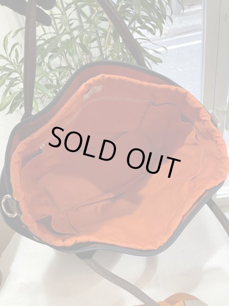 画像6: 【新品同様品】HERMES エルメス 2WAYバッグ サックドパンサージュ グルーム ネイビー×オレンジ トワルシェブロン×レザー シルバー金具 Y刻印 中古 トート ショルダー ハンドバッグ レディース 女性用 ブランド 本革 レザ　カーフ 希少 レア プレゼント ギフト バック (6)