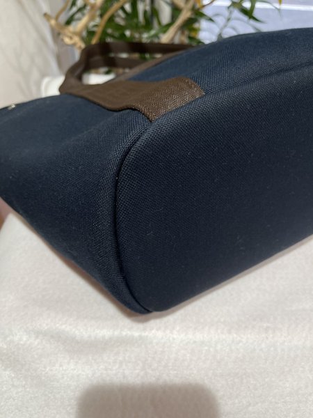 画像8: 【新品同様品】HERMES エルメス 2WAYバッグ サックドパンサージュ グルーム ネイビー×オレンジ トワルシェブロン×レザー シルバー金具 Y刻印 中古 トート ショルダー ハンドバッグ レディース 女性用 ブランド 本革 レザ　カーフ 希少 レア プレゼント ギフト バック (8)