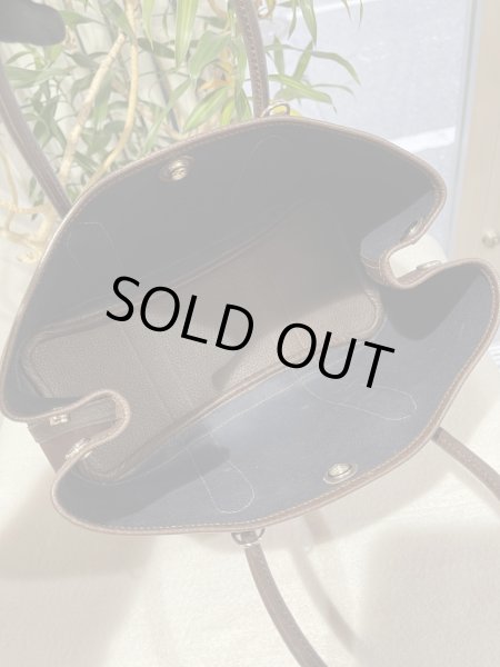 画像8: 【美品】HERMES エルメス ガーデンパーティTPM 30 ヴェルソ ストラップ付き トワルオフィシエ×ブッフル ブラウン×ネイビー シルバー金具 I刻印□ 中古 ハンドバッグ トートバッグ 2WAYバッグ レディース 女性用 本革 レザー ブランド 希少 レア プレゼント バック (8)