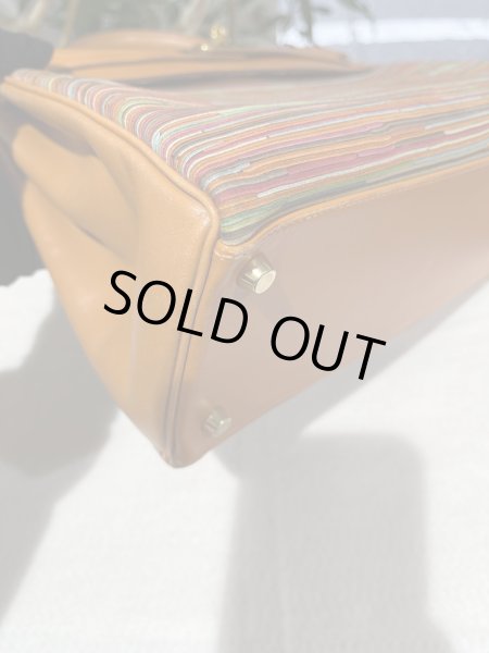 画像8: 【美品】HERMES エルメス ケリー 32 内縫い ボックスカーフ×ヴィブラート オレンジ ゴールド金具 I刻印□ コンビ 中古 ハンドバッグ ショルダーバッグ 2WAYバッグ レディース 女性用 ブランド ヴィンテージ 本革 レザー カーフ 希少 レア プレゼント ギフト バック (8)