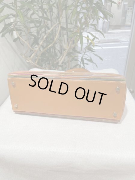 画像7: 【美品】HERMES エルメス ケリー 32 内縫い ボックスカーフ×ヴィブラート オレンジ ゴールド金具 I刻印□ コンビ 中古 ハンドバッグ ショルダーバッグ 2WAYバッグ レディース 女性用 ブランド ヴィンテージ 本革 レザー カーフ 希少 レア プレゼント ギフト バック (7)