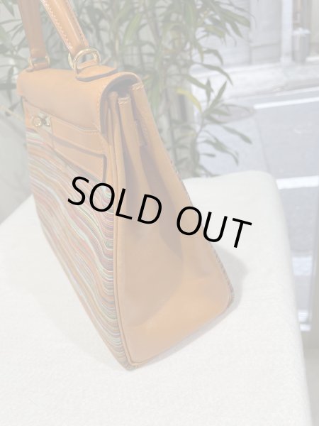 画像6: 【美品】HERMES エルメス ケリー 32 内縫い ボックスカーフ×ヴィブラート オレンジ ゴールド金具 I刻印□ コンビ 中古 ハンドバッグ ショルダーバッグ 2WAYバッグ レディース 女性用 ブランド ヴィンテージ 本革 レザー カーフ 希少 レア プレゼント ギフト バック (6)