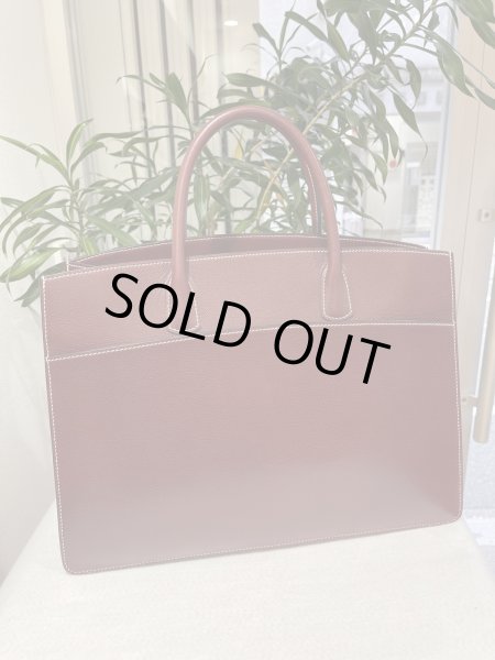 画像1: 【美品】HERMES エルメス ホワイトバスGM リセ ルージュアッシュ ゴールド金具 E刻印□ ソルド品 ヴィンテージ ブリーフケース 中古 トートバッグ ハンドバッグ 書類バッグ レディース 女性用 メンズ ユニセックス レザー ブランド プレゼント ギフト 希少 レア バック (1)