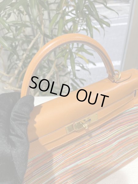 画像5: 【美品】HERMES エルメス ケリー 32 内縫い ボックスカーフ×ヴィブラート オレンジ ゴールド金具 I刻印□ コンビ 中古 ハンドバッグ ショルダーバッグ 2WAYバッグ レディース 女性用 ブランド ヴィンテージ 本革 レザー カーフ 希少 レア プレゼント ギフト バック (5)