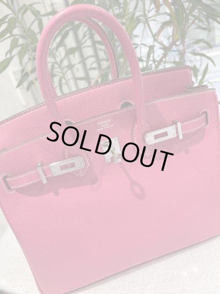画像6: 【極美品】HERMES エルメス バーキン 25 キャンディ ヴォーエプソン ローズティリアン×ルビー シルバー金具 O刻印□ 中古 ハンドバッグ トートバッグ レディース 女性用 ブランド ピンク 本革 レザー カーフ 希少 レア プレゼント ギフト バック (6)