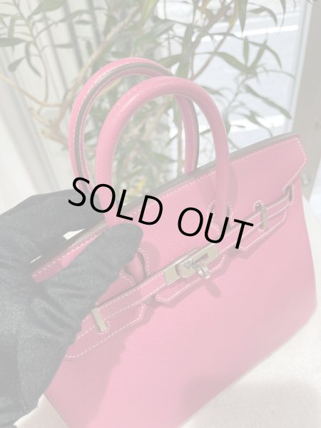 画像3: 【極美品】HERMES エルメス バーキン 25 キャンディ ヴォーエプソン ローズティリアン×ルビー シルバー金具 O刻印□ 中古 ハンドバッグ トートバッグ レディース 女性用 ブランド ピンク 本革 レザー カーフ 希少 レア プレゼント ギフト バック (3)