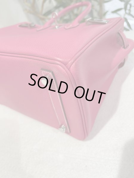 画像9: 【極美品】HERMES エルメス バーキン 25 キャンディ ヴォーエプソン ローズティリアン×ルビー シルバー金具 O刻印□ 中古 ハンドバッグ トートバッグ レディース 女性用 ブランド ピンク 本革 レザー カーフ 希少 レア プレゼント ギフト バック (9)