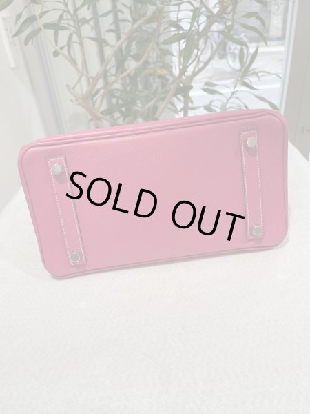 画像5: 【極美品】HERMES エルメス バーキン 25 キャンディ ヴォーエプソン ローズティリアン×ルビー シルバー金具 O刻印□ 中古 ハンドバッグ トートバッグ レディース 女性用 ブランド ピンク 本革 レザー カーフ 希少 レア プレゼント ギフト バック (5)